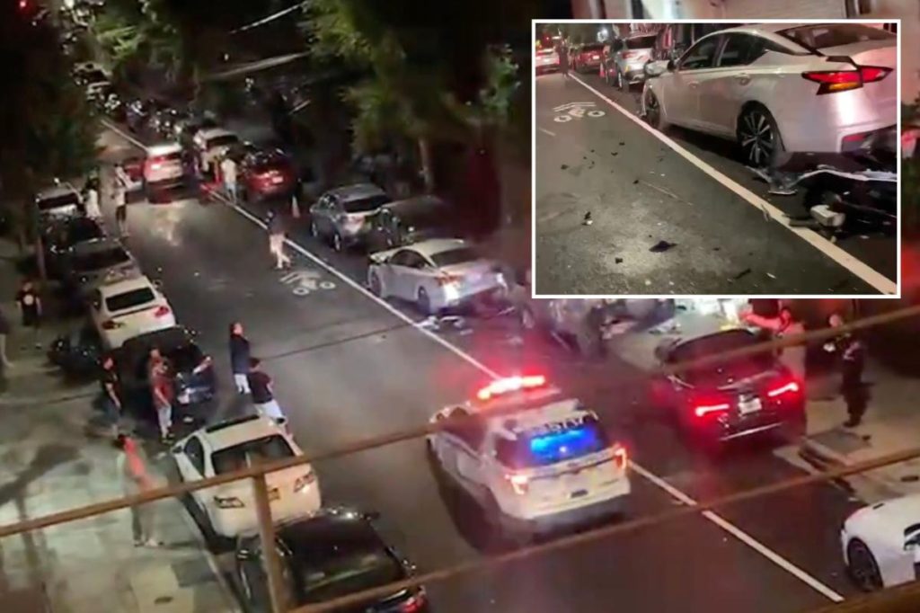 Maniac Lamborghini driver leaves trail of destruction, rams into 9 parked cars on NYC street: cops - New York Post