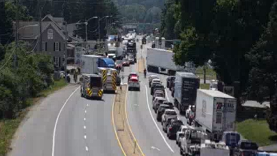 Route 30 shuts down after tractor-trailer collides with truck - WGAL Susquehanna Valley Pa.