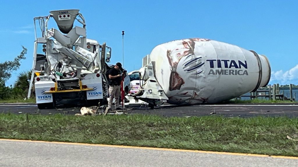 Person dies in crash involving cement truck, minivan in Grant-Valkaria - WFTV Orlando