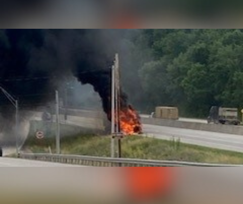 Local highway closed after truck goes up in flames - WTRF