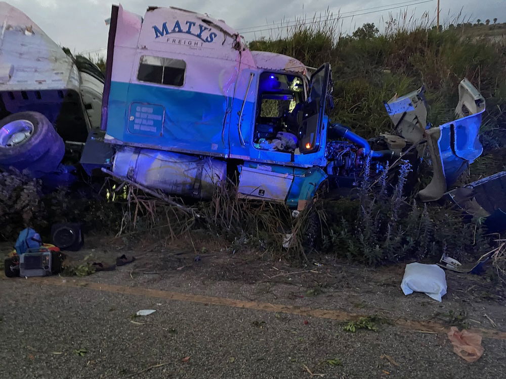 One Injured in Semi-Truck Crash on Highway 101 Near Tajiguas - Santa Barbara Edhat