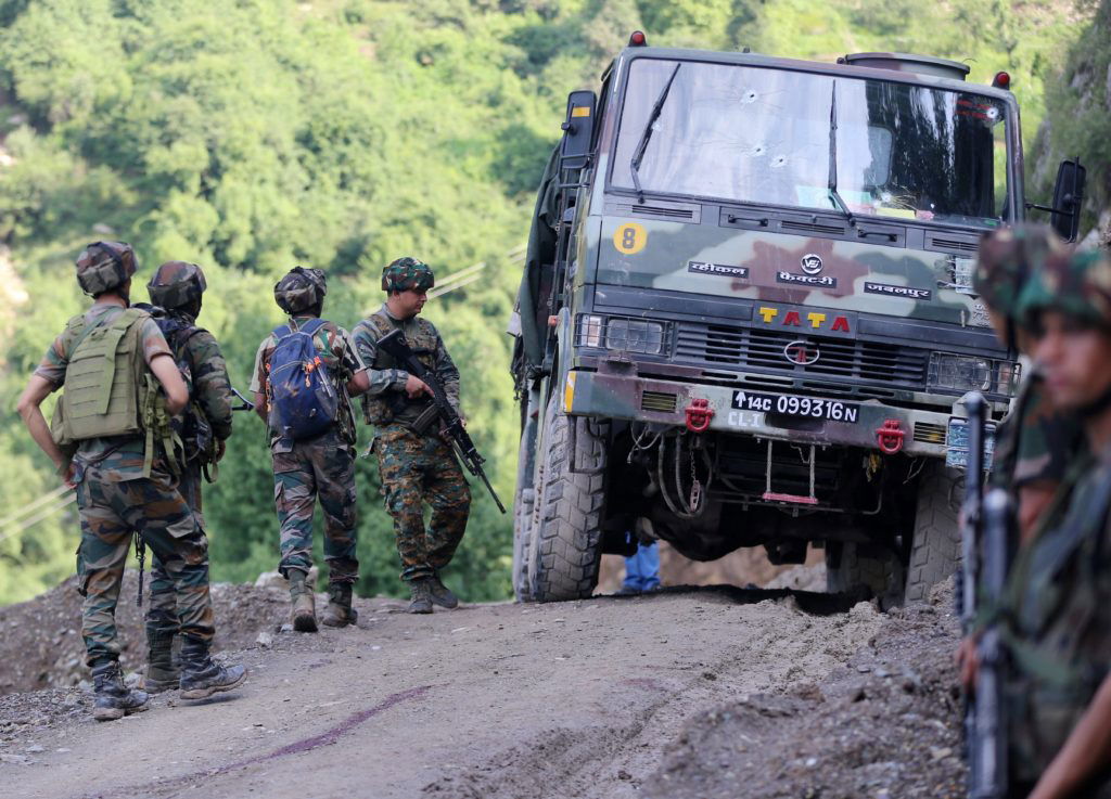 Kathua: Indian Army personnel during a counter-terror operation following a terrorist attack on an Army convoy, in Kathua district, Tuesday, June 9, 2024. At least five Army personnel were killed in the terrorist attack. (PTI Photo)(PTI07_09_2024_000026A)