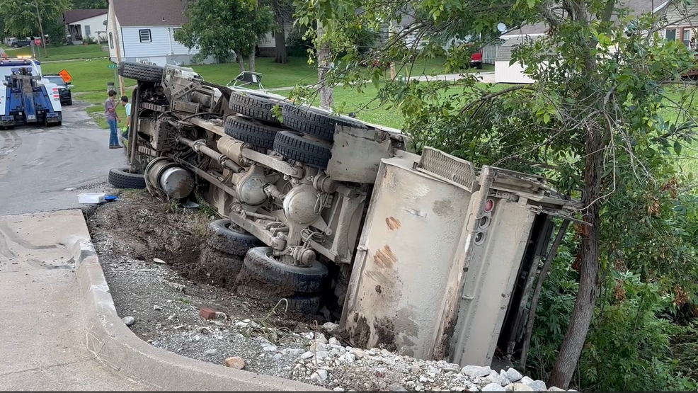 Nobody injured after trash truck ends up on its side - ktvo.com