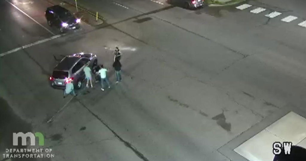 Father, bystanders lift car to free boy on bike struck by driver in Maplewood - CBS News