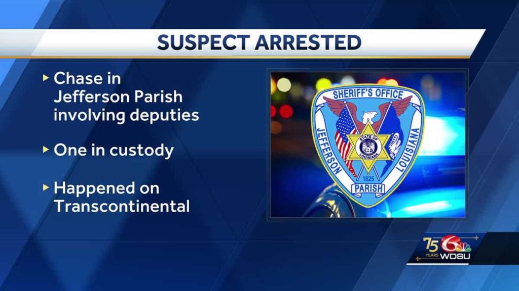 Jefferson Parish Sheriff's Office arrest man accused car chase involving two JPSO cars - WDSU New Orleans