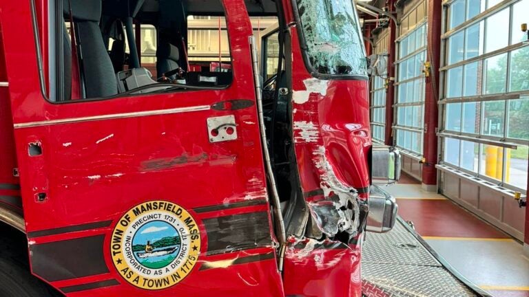 Tractor-trailer plowed into Mansfield fire truck and then sped off, officials say - Boston.com