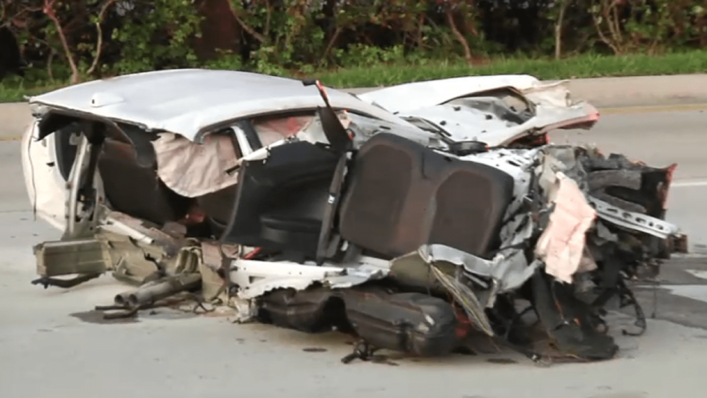 Driver arrested after crash kills passengers, splits car in half in Cooper City - NBC Miami