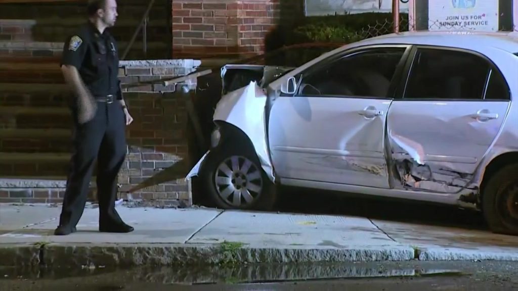 Dangerous Dorchester drive ends in car crashing into church - Boston News, Weather, Sports | WHDH 7News