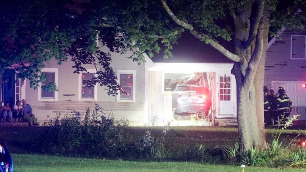 Car drives across yard, crashes into Cape Cod kitchen overnight - WCVB Boston