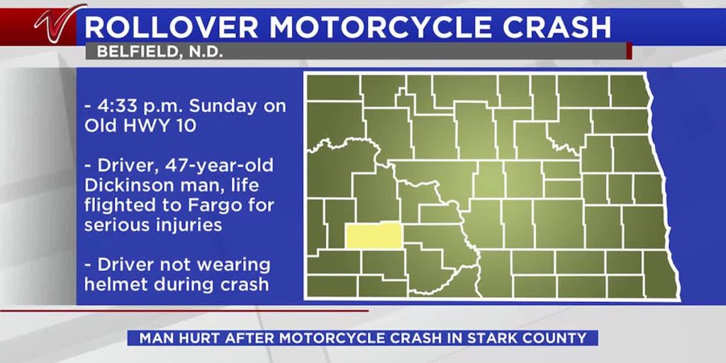 Man hurt after motorcycle crash in Stark County - KVLY