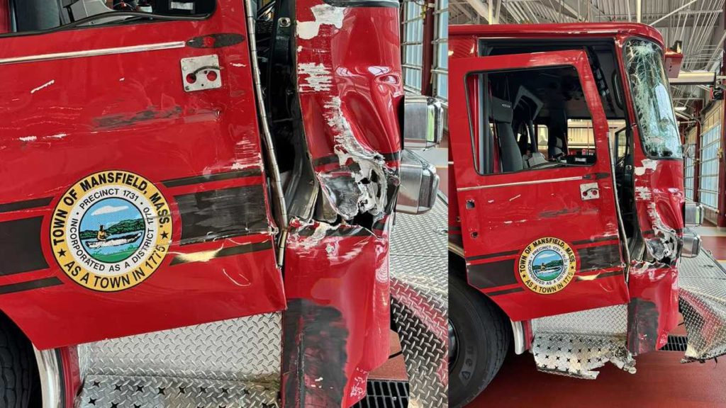 Fire truck seriously damaged in hit-and-run on I-495 - WCVB Boston