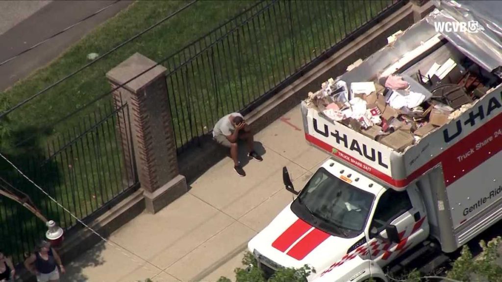 Moving truck 'Storrowed' by bridge in Boston - WCVB Boston