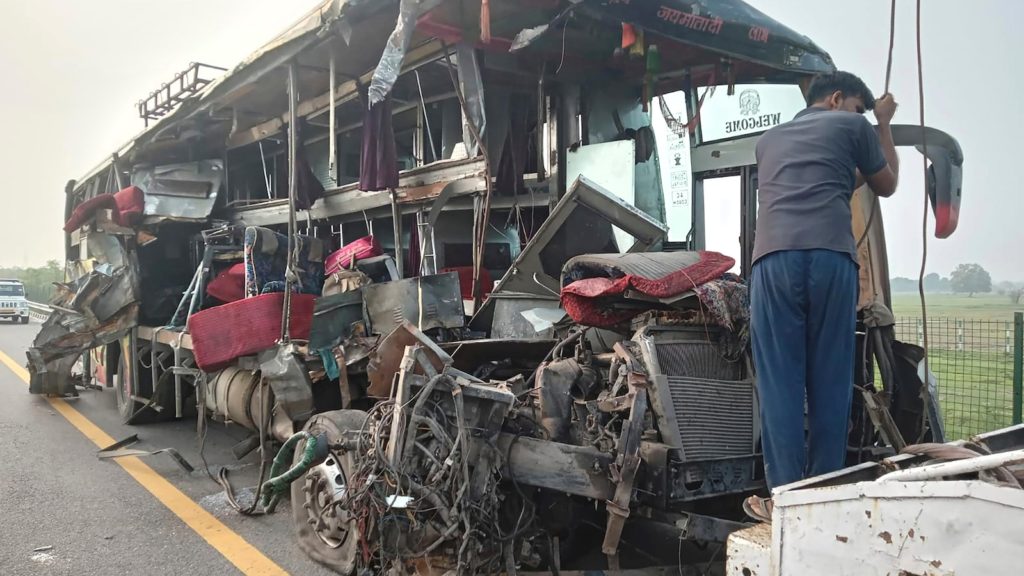 A double-decker bus collides with a milk truck in northern India, killing at least 18 people - ABC News